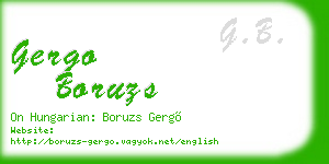 gergo boruzs business card